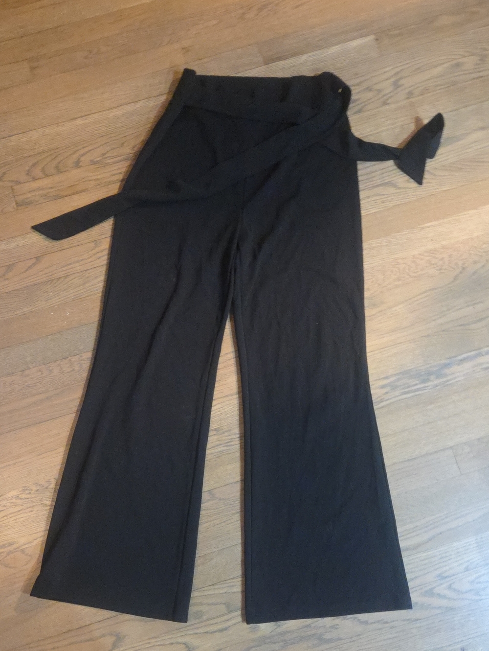 Fashion Nova Black Wide-Leg Tie-Waist Pants